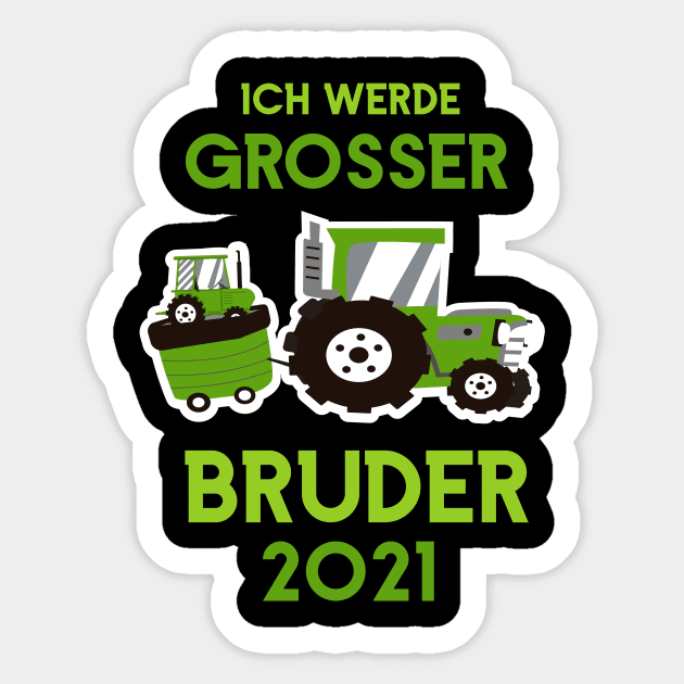 Großer Bruder 2021 Traktor und Baby Sticker by alpmedia